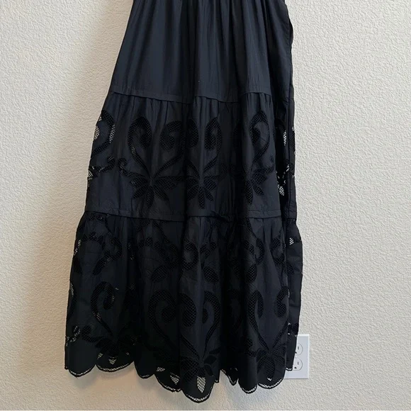 Anthropologie Somerset Maxi Dress  Cutwork Edition  Black  Size Medium
